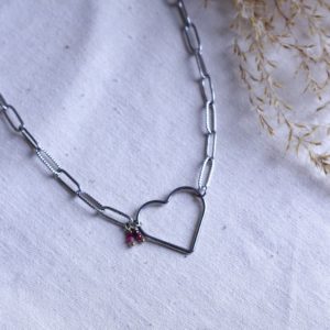 Collier cœur acier